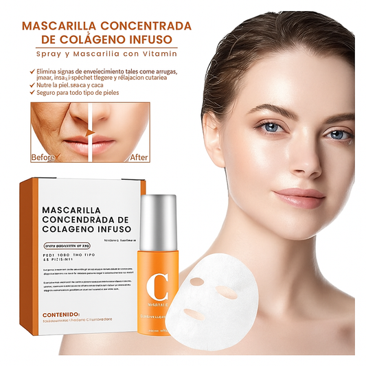 Kit 2 en 1: Mascarilla + Spray de Vitamina C y Colágeno