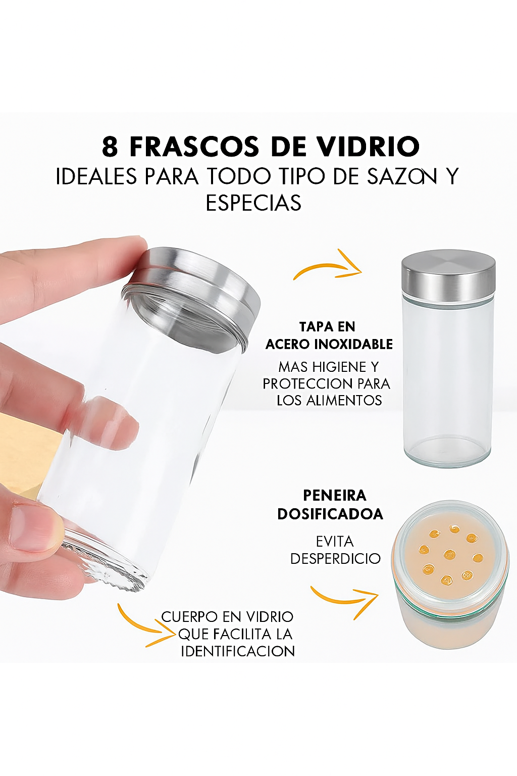 Condimentero Giratorio X 8 Acero Inoxid